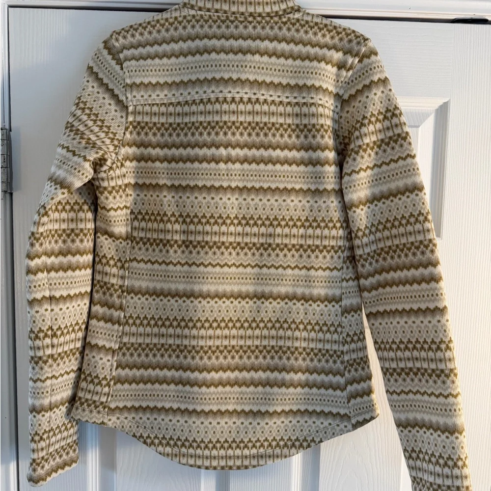 The North Face Women's Tan Patterned 1/4 Zip Pullover Fleece NWOT
